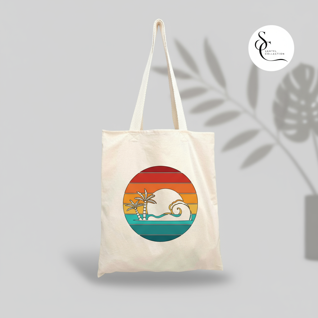 Tropical Beach Sunset Tote Bag