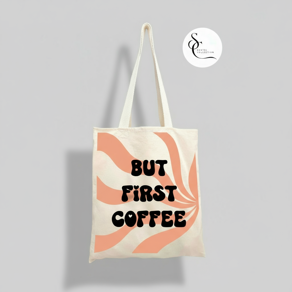 But First Coffee Retro Tote Bag