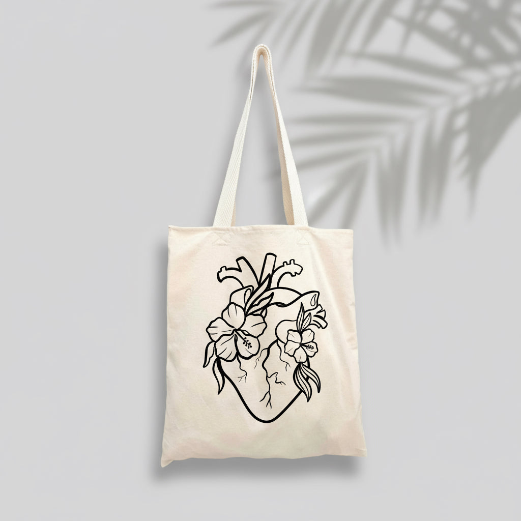 Floral heart Tote Bag