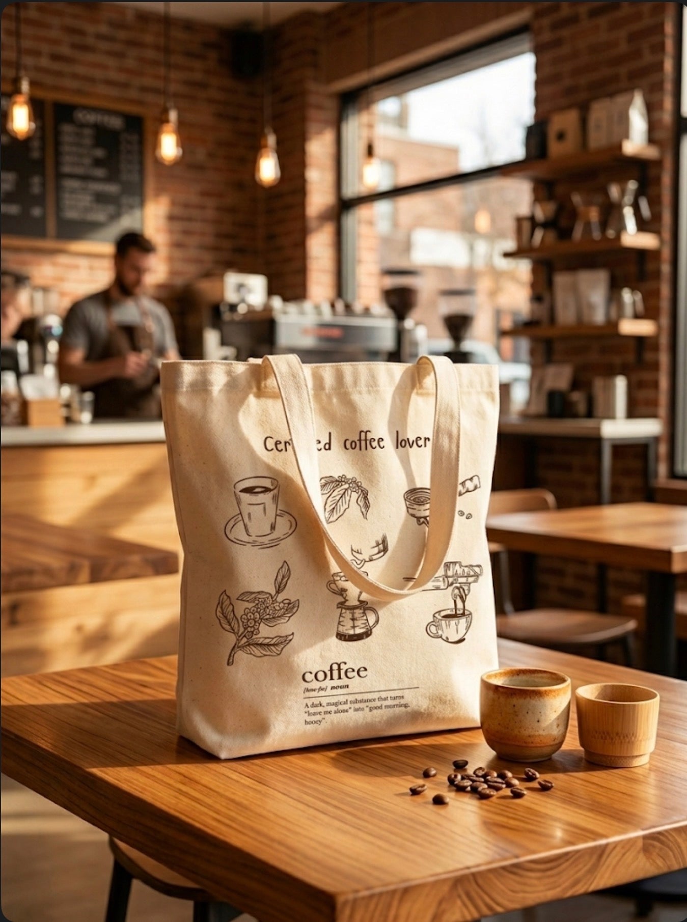 Amante al café Tote bag