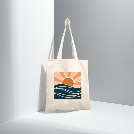 Atardecer en el mar Tote Bag