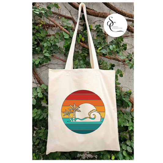 Tropical Beach Sunset Tote Bag
