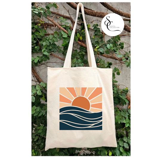 Atardecer en el mar Tote Bag