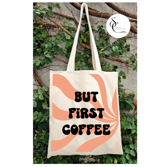 But First Coffee Retro Tote Bag