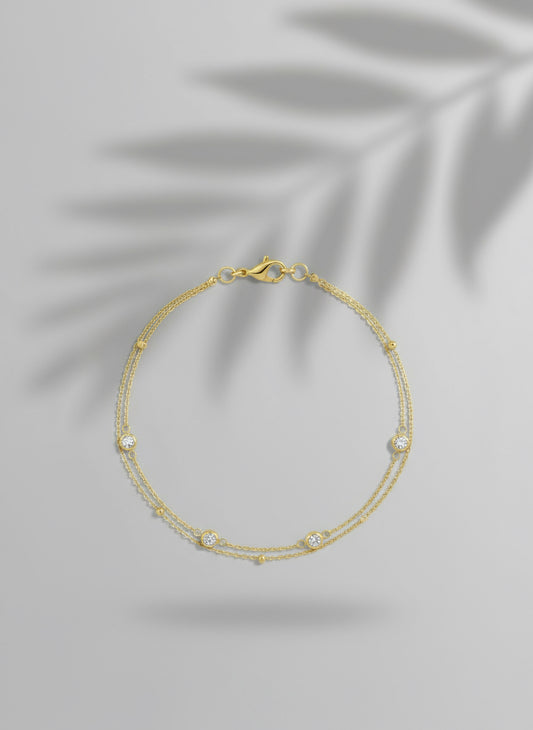 Tobillera de piedras blancas